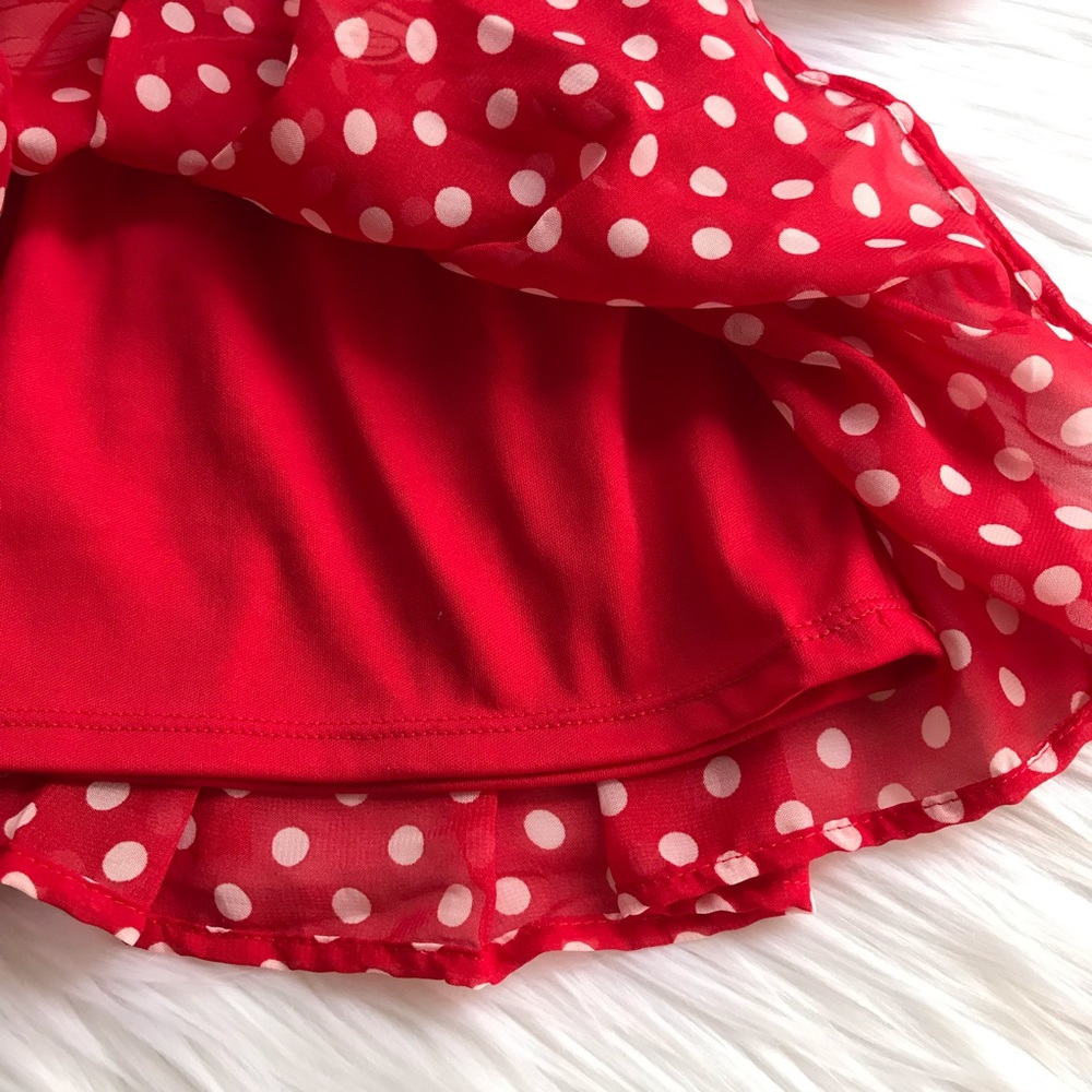 Disney Minnie Mouse Jersey Chiffon Polka Dot Dress - Picture 4 of 6